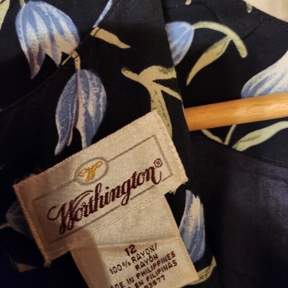 🌷 Vtg Worthington Rayon Floral Midi Dress 12 🌷 - Picture 4 of 5